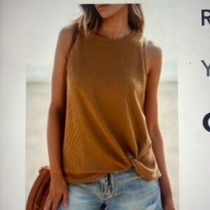 CUPSHE ribbed twist tank top